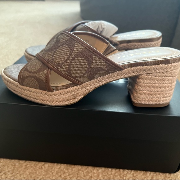 COACH SLOAN ESPADRILLE KHAKI/SADDLE - Picture 1 of 4